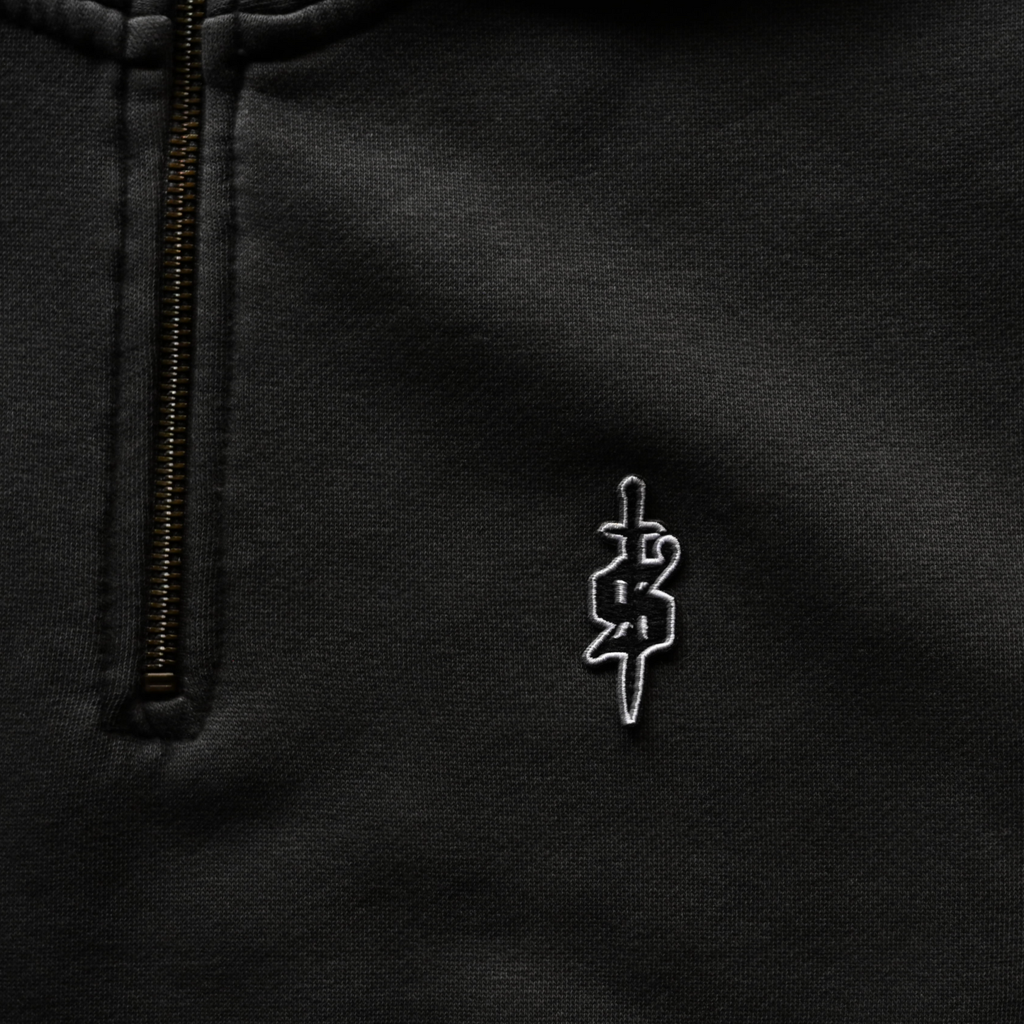 'Insignia' Pigment Dyed Quarter Zip (Pepper)