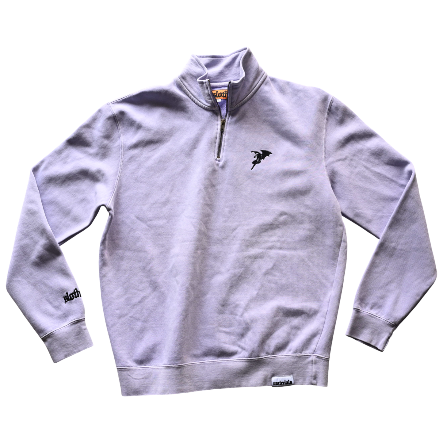 'Daemon' Pigment Dyed Quarter Zip (Lavender)