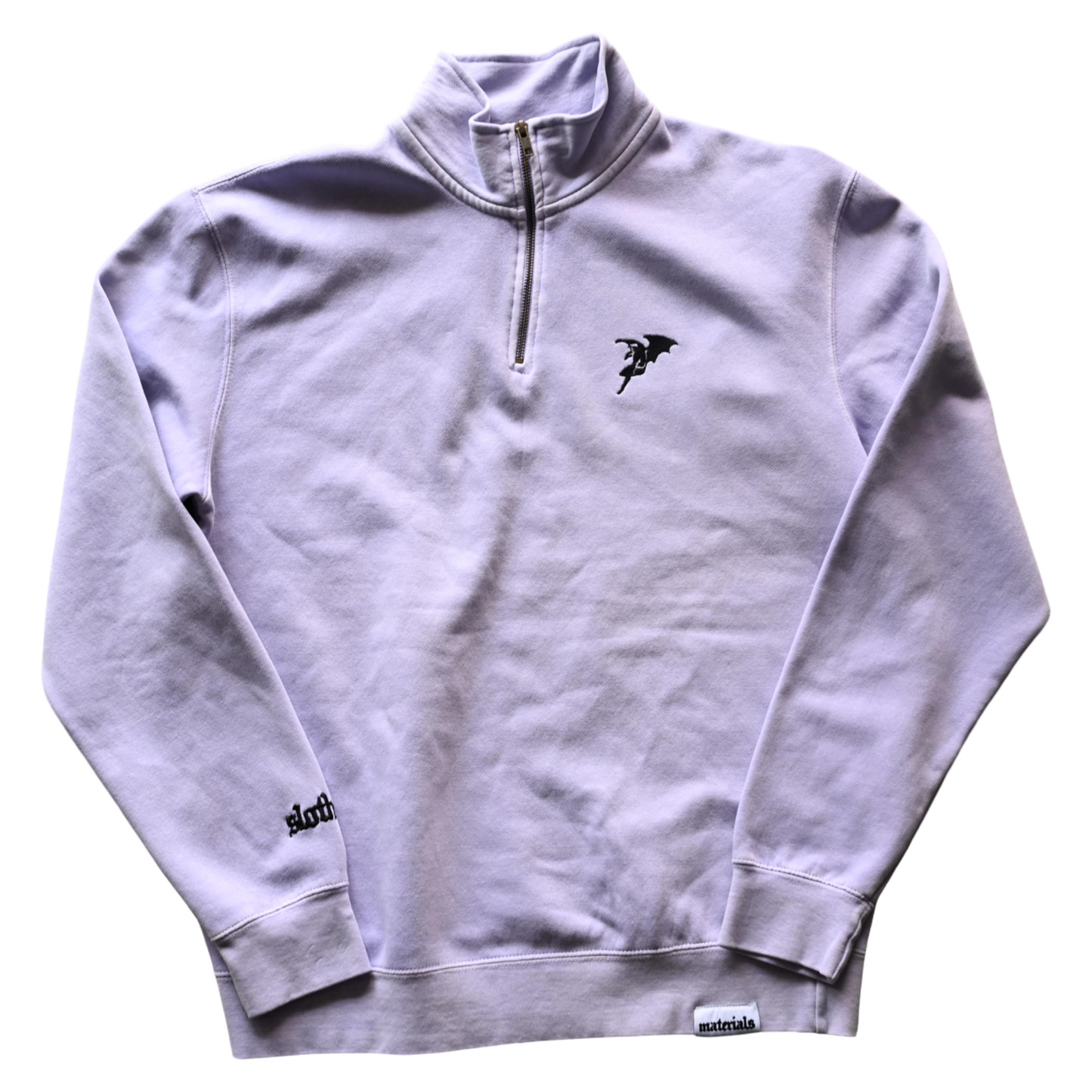 'Daemon' Pigment Dyed Quarter Zip (Lavender)