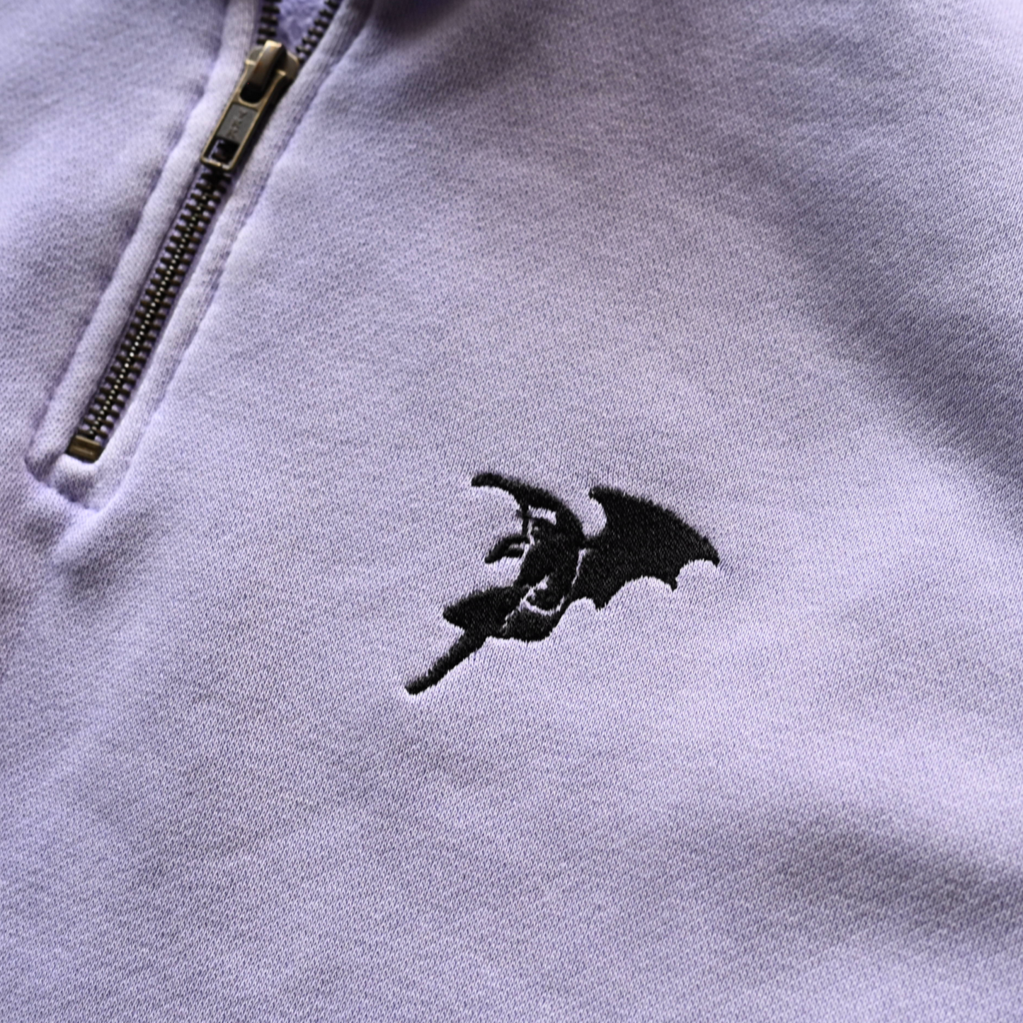 'Daemon' Pigment Dyed Quarter Zip (Lavender)