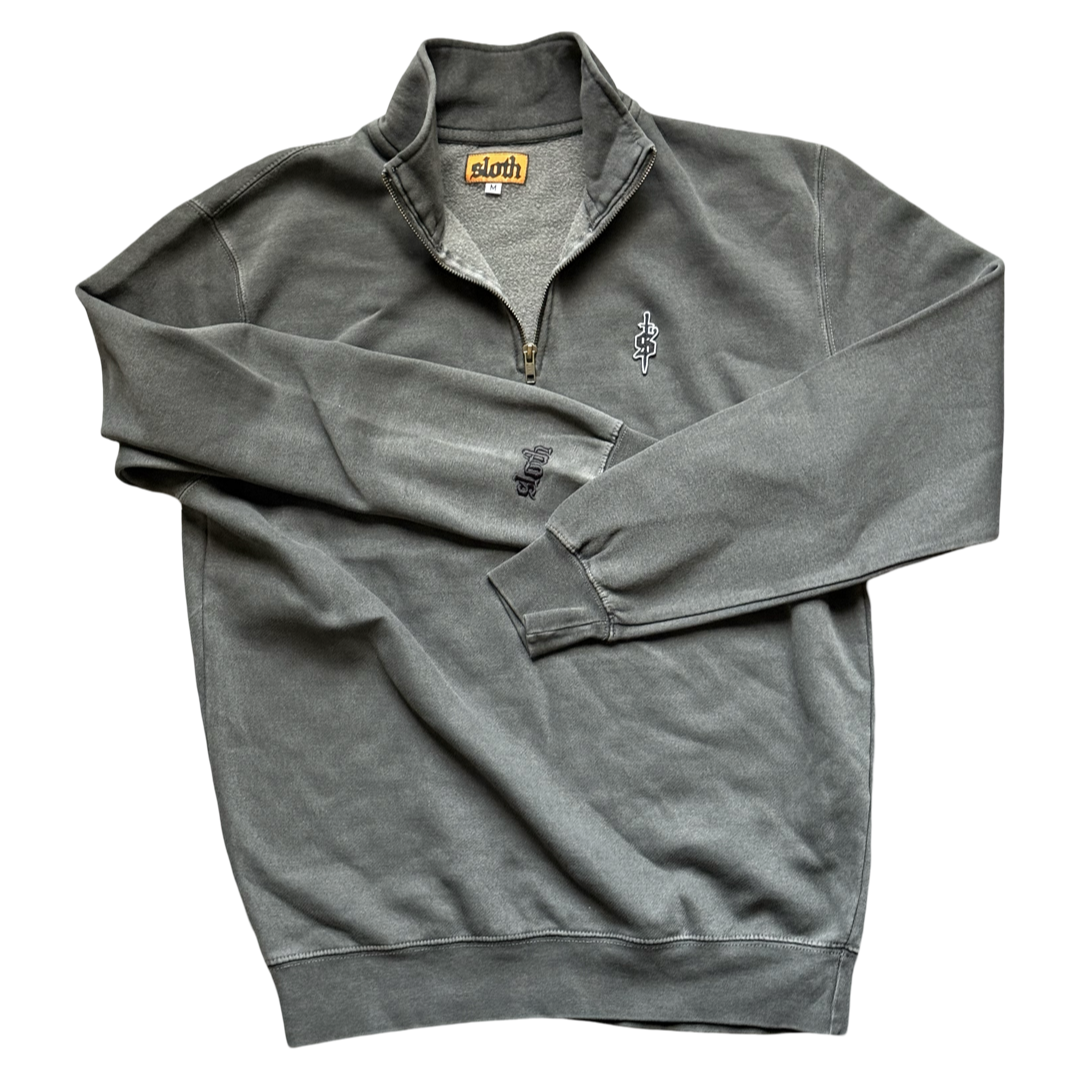 'Insignia' Pigment Dyed Quarter Zip (Pepper)